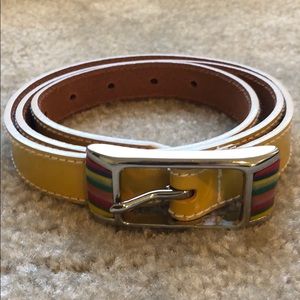 Fossil leather yellow belt. Size large.